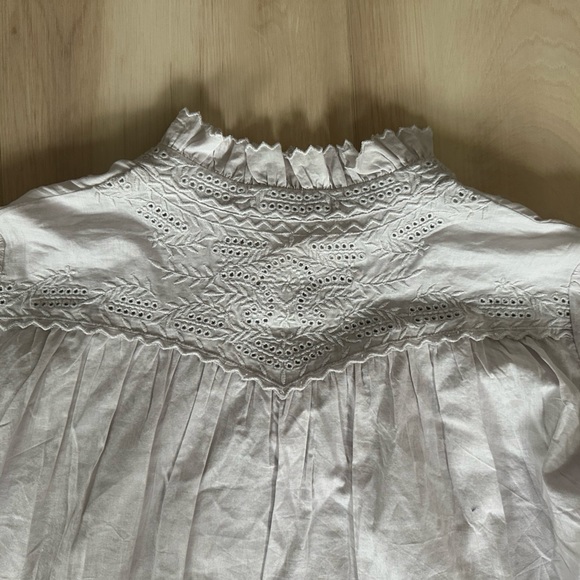NWOT Ba&Sh paneled broderie anglaise cotton shirt “size 0” or US 2 - Picture 5 of 11
